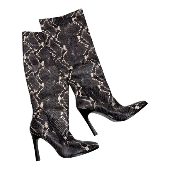 Sigerson Morrison Kailey Snakeskin High Heel Boots Size 9 - Picture 2 of 8